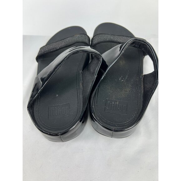 FitFlop B24 Womens Lulu Superglitz Black Slide Sandals sz 7 - Picture 3 of 5